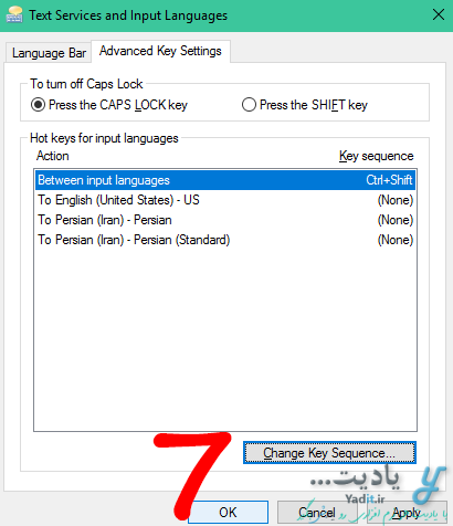 تغییر موفقیت آمیز دکمه های ترکیبی کیبورد برای تغییر زبان در ویندوز