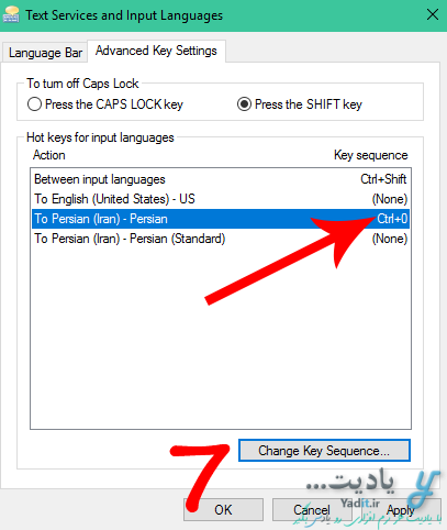 اختصاص کلیدهای ترکیبی دلخواه مانند Ctrl+0 برای تغییر زبان ورودی ویندوز به زبان فارسی