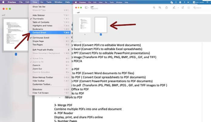 حذف صفحات اضافه PDF در مک